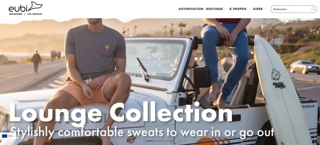 Le style californien sur le site officiel de Eubi Shorts