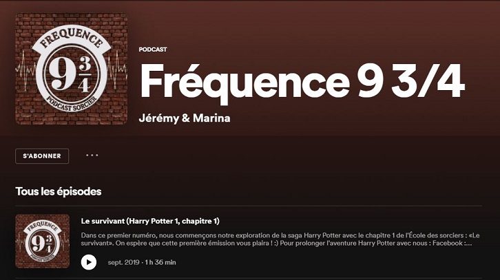 Fréquence 9 3/4 podcast harry potter
